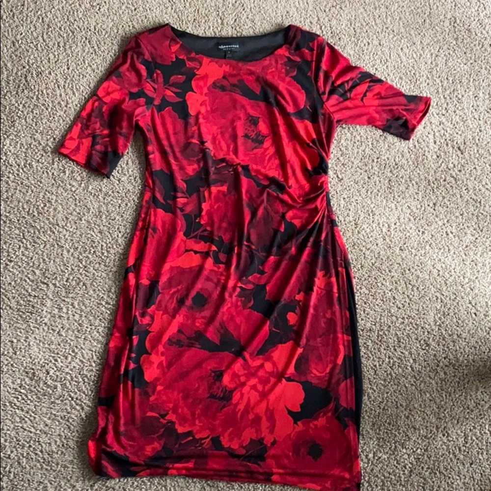 Red/Black Floral Dress